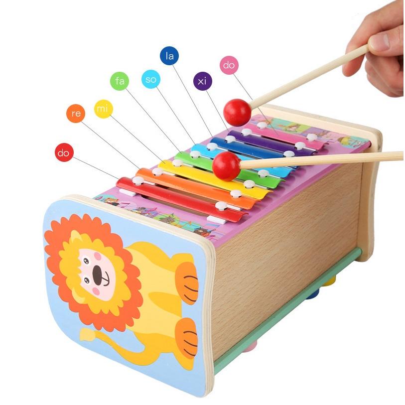 Đồ Chơi Đập Chuột Kèm Đàn Xylophone 3in1 Bằng Gỗ Cho Bé Phát Triển Trí Tuệ