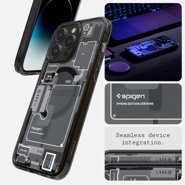 ỐP lưng Spigen Ultra Hybrid Zero One Magfit cho iPhone 14 Pro Max - Thiết kế tỉ mỉ, chống sốc, hỗ trợ sạc không dây, chống bẩn, viền camera cao - Hàng chính hãng