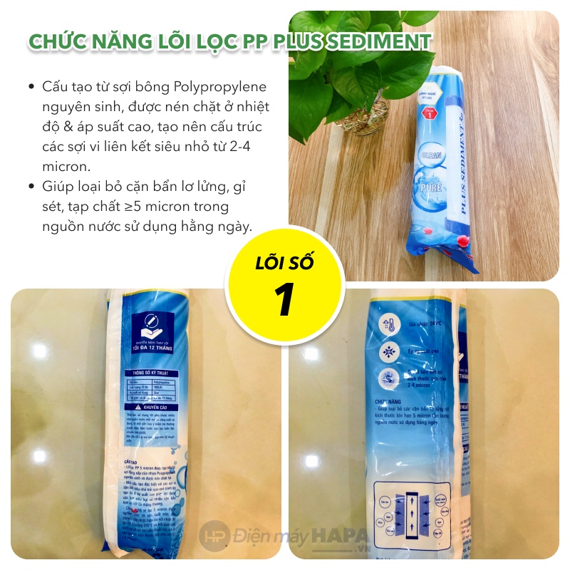 Bộ 1 Cốc 10 inch AQUAYAKI Cao Cấp Kèm Lõi, Cốc Lọc Thô, Tiền Lọc, Tiền Xử Lý Nước Nước, Nước Sạch Tiêu Chuẩn Nước Sinh Hoạt - Hàng Chính Hãng