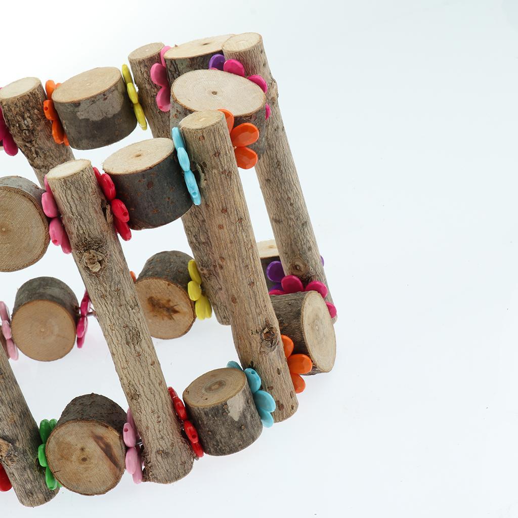 Natural Wood Bird Parrot Chew Toy Bird Cage Swing Toy Parrot Bird Ladder Toy