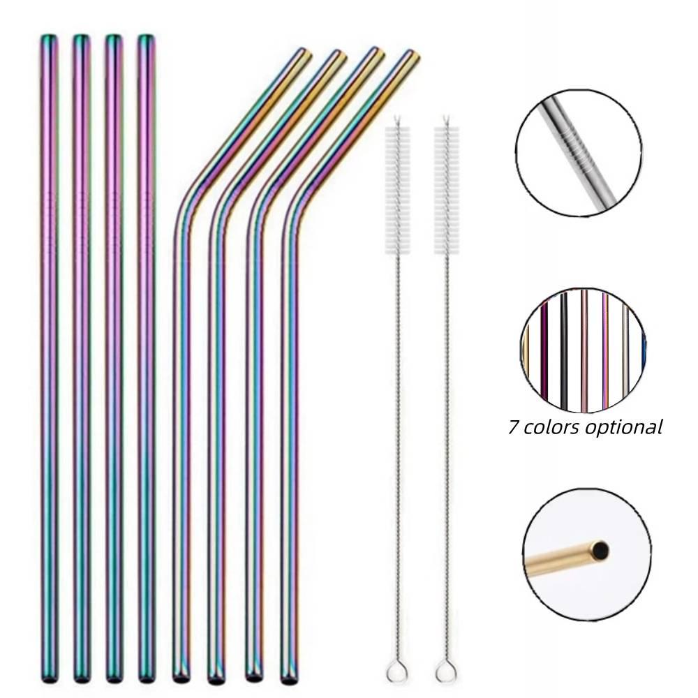 Ống Hút Thẳng / Cong Bằng Thép Không Gỉ 304 Kèm Cọ Vệ Sinh