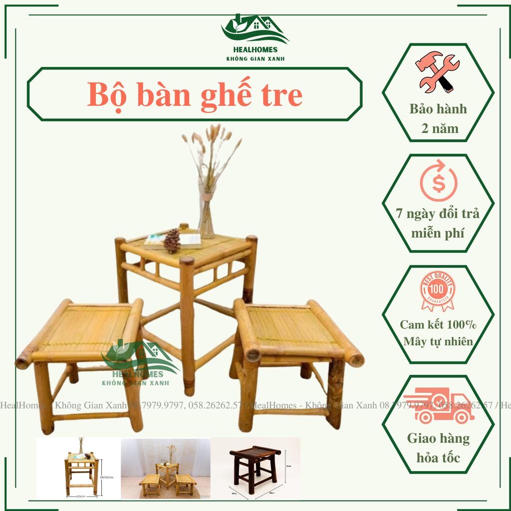 Bàn ghế ban công tre cao cấp, trang trí sân vườn, quán cafe, bàn ghế uống nước, thư giãn, đọc sách, xem tivi / HealHomes