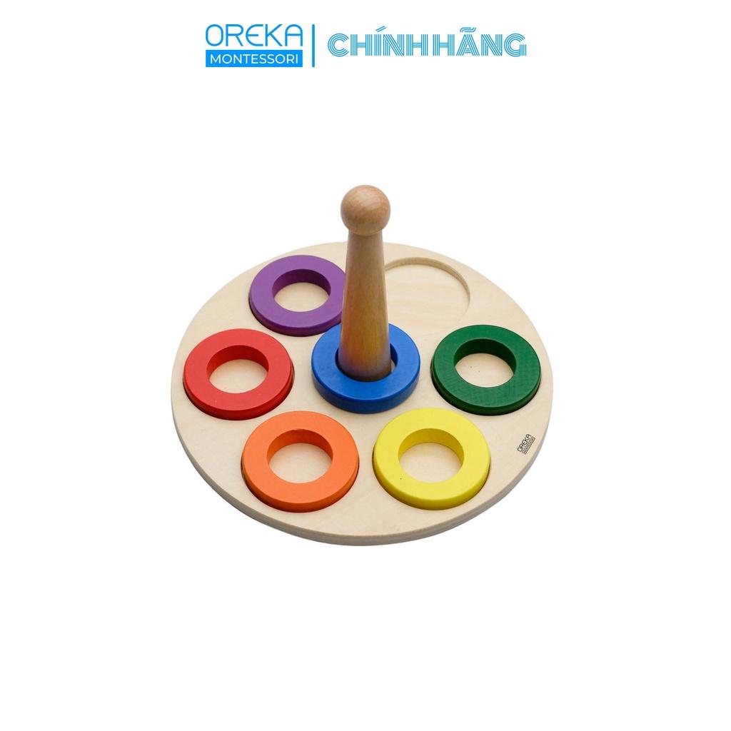 Đồ chơi trẻ em Oreka Montessori Bộ thả Vòng vào Trục đứng - 0160700