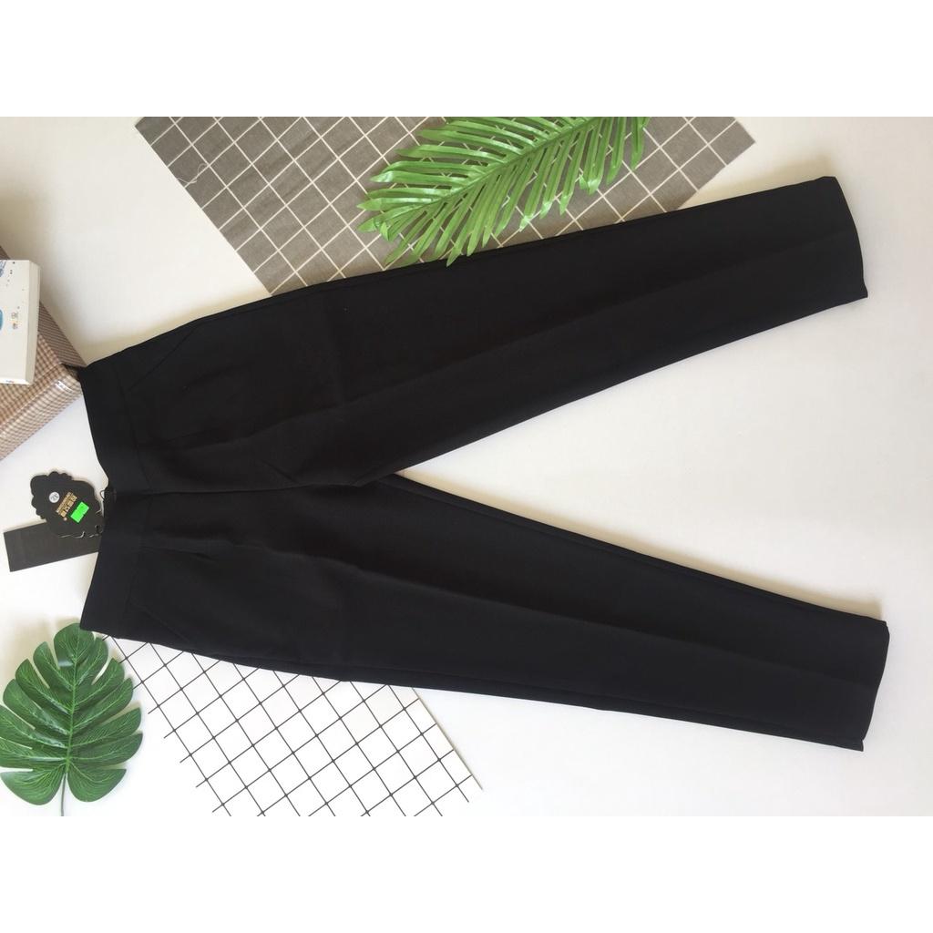 Quần baggy nửa chun sau khóa lệ hông chất tuyết mưa from dáng chuẩn thời trang Banamo Fashion quần baggy chun sau 835