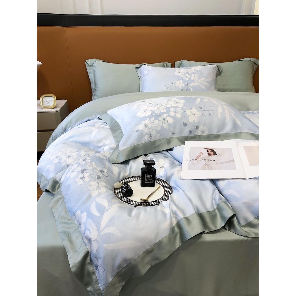 Bộ chăn ga gối mùa hè100% lụa tencel ,cao cấp, MỀM MỊN, MÁT DA cực hot - sang trọng DESIGN SM609