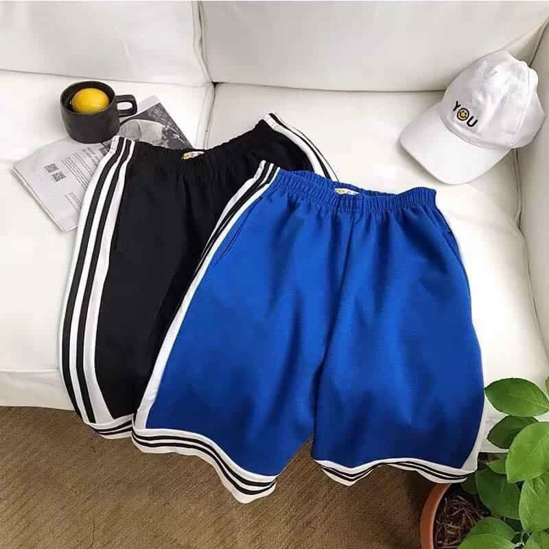 Quần thun lửng In Hoa Cúc Nam nữ Couple RẺ ĐẸPQuần Short Đùi Bò Sữa Chữ Sọc Uniesex Đủ Size - Cặp Đôi Cute