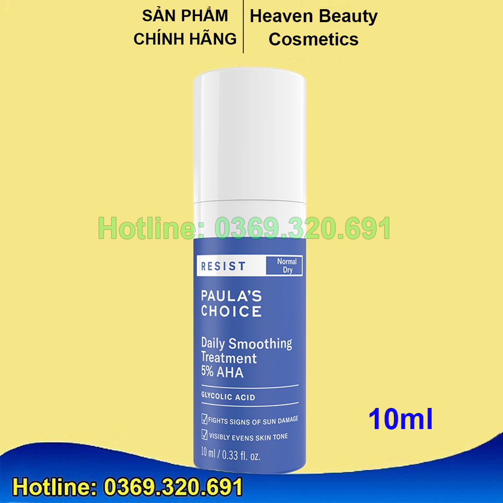 AHA 5% loại bỏ tế bào chết Paula's Choice RESIST Daily Smoothing Treatment With 5% AHA 10ml / 50ml