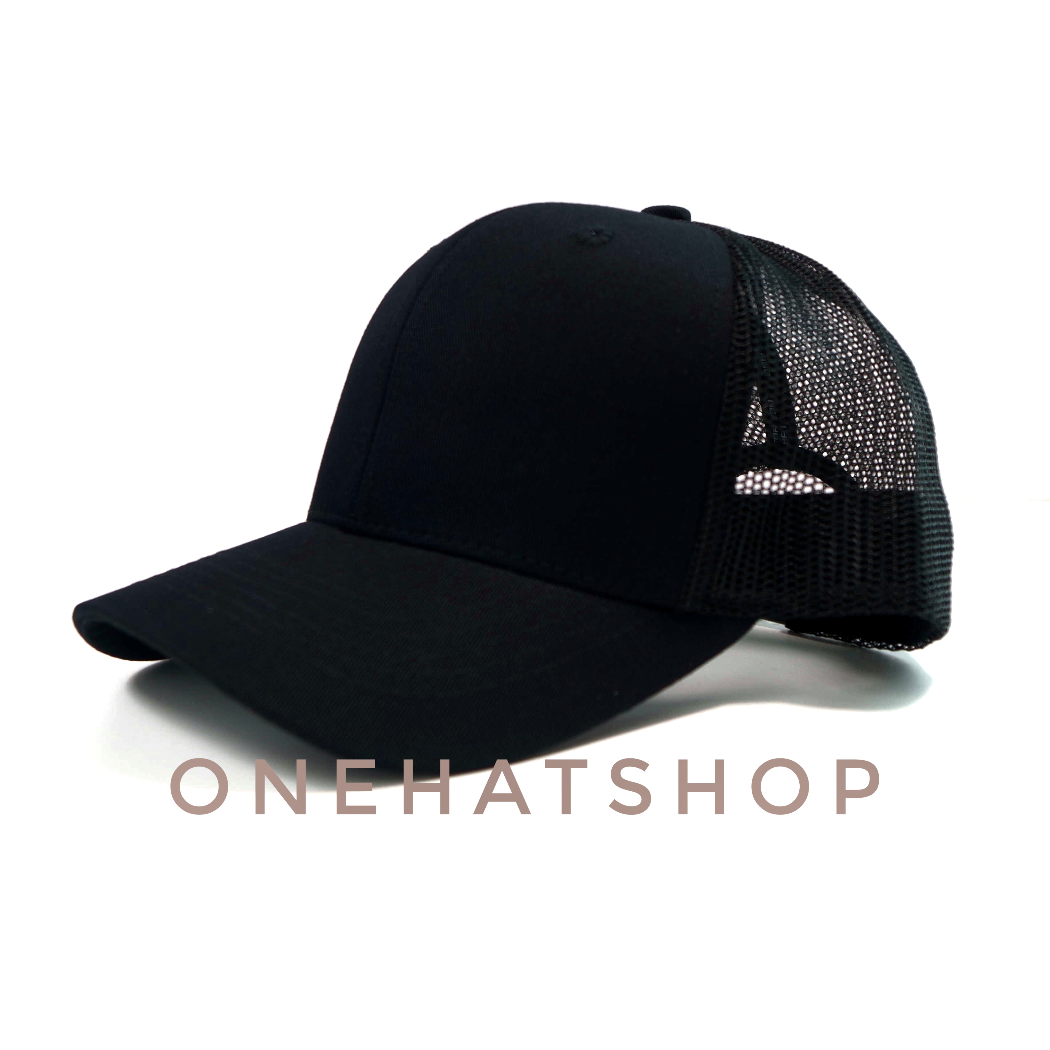 Nón kết trơn đen lưới fom Baseball cap brand One Hat