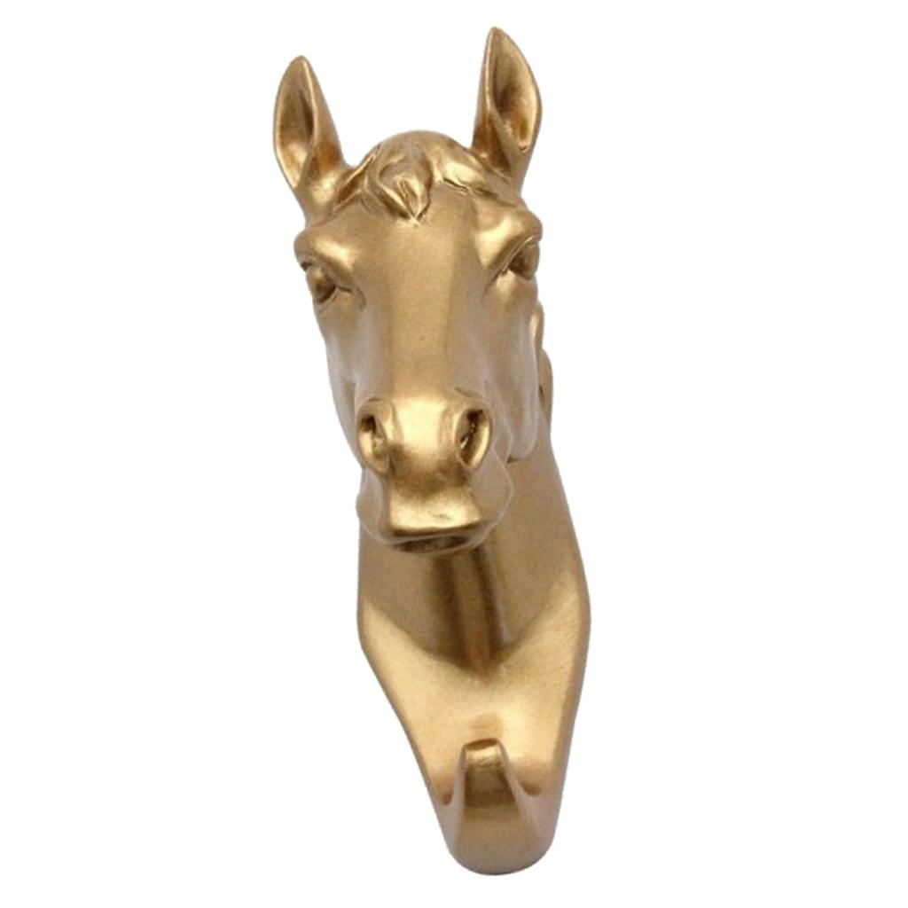 6Pcs Resin Animal Head Hook Key Hanger Rack Wall Mount Home Decor Gold