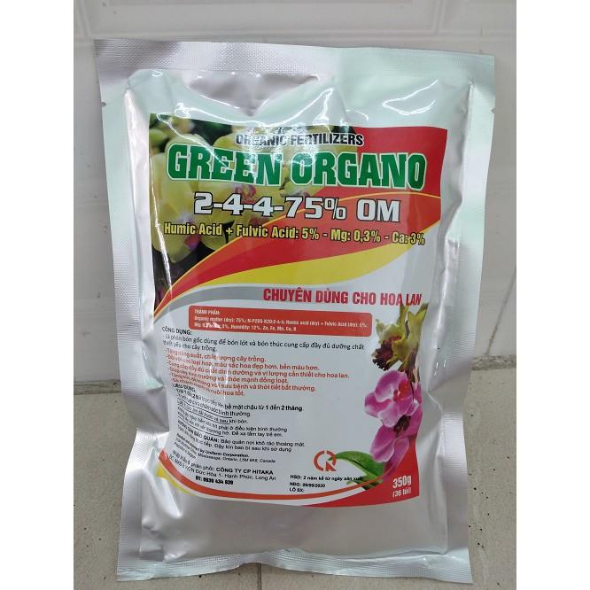 Phân bón GREEN ORGANO 2-4-4-75% 350g/36 túi