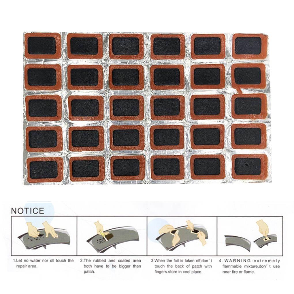48 cái 25mm Hình vuông / Hình tròn Vá lốp xe đạp Xe đạp Ống lốp sửa chữa các bản vá cao su Bộ công cụ sửa chữa ống bên trong