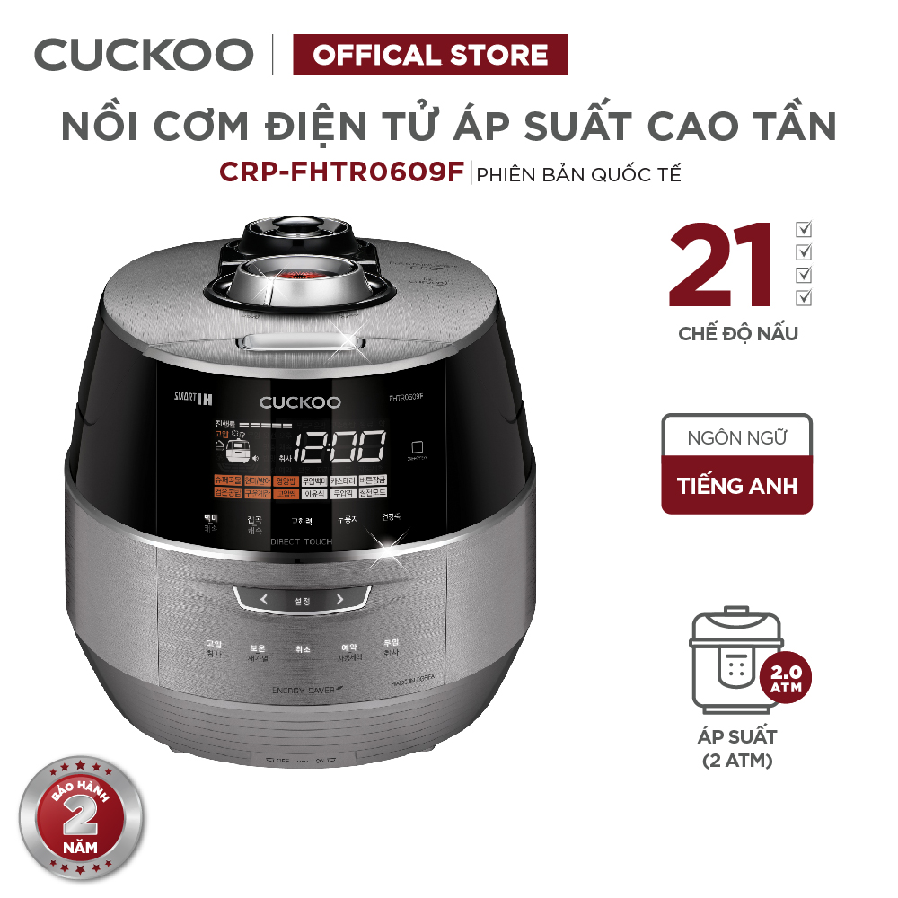 Nồi cơm điện tử áp suất cao tần Cuckoo CRP-FHTR0609F (1.08L ) - Hàng chính hãng