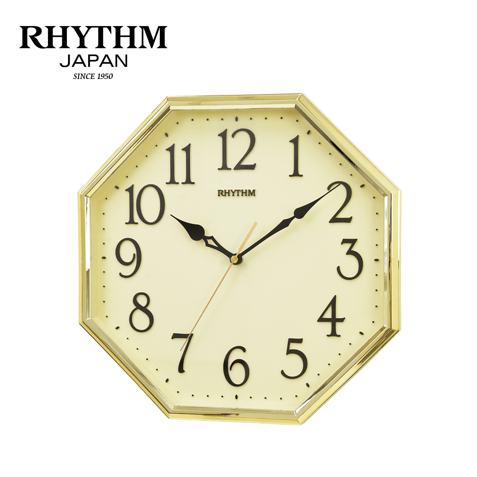 Đồng hồ treo tường Nhật Bản Rhythm CMG614CR18. KT 30.0 x 30.0 x 4.2cm, 636g. Vỏ nhựa, dùng PIN.