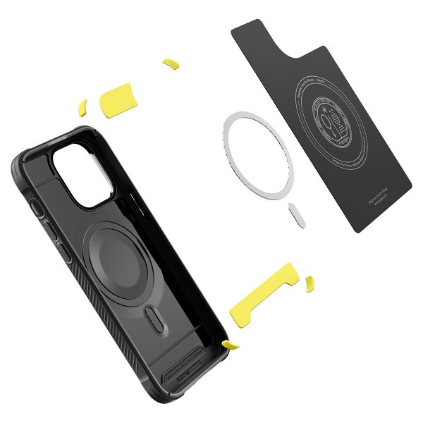 Ốp lưng Spigen Rugged Armor MagFit Black cho iPhone 14 Pro Max - Thiết kế mỏng nhẹ,hỗ trợ sạc không dây, chống sốc, bền bỉ, viền camera cao - Hàng chính hãng