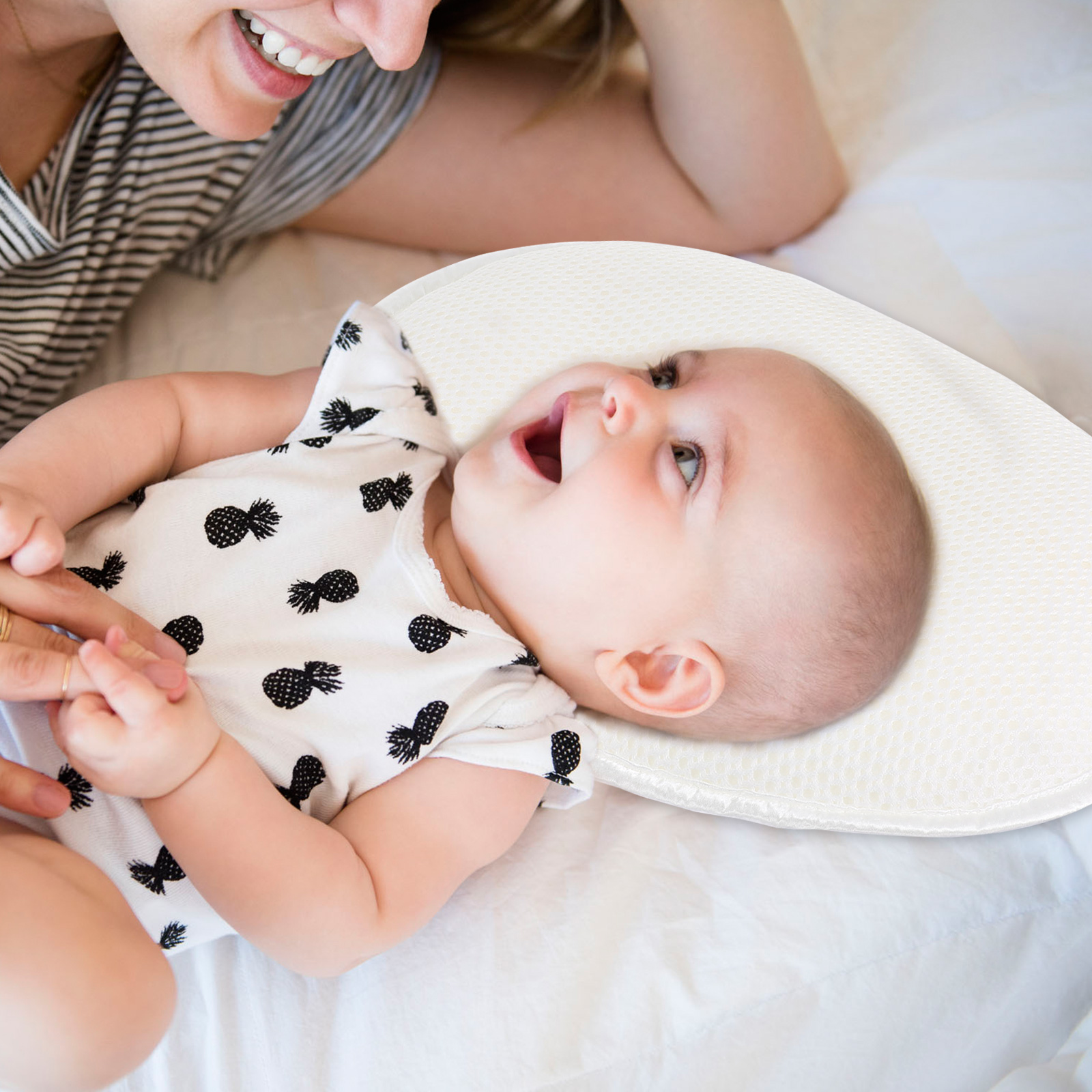 Thoáng Khí Gối Sơ Sinh Đầu Cho Bé Định Hình Bộ Gối Ngủ Cho Ô Tô Phòng