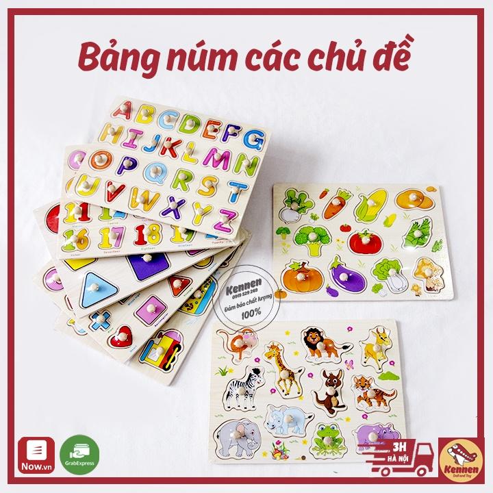 Đồ chơi bằng gỗ Bảng núm - gỗ tự nhiên - nhiều chủ đề