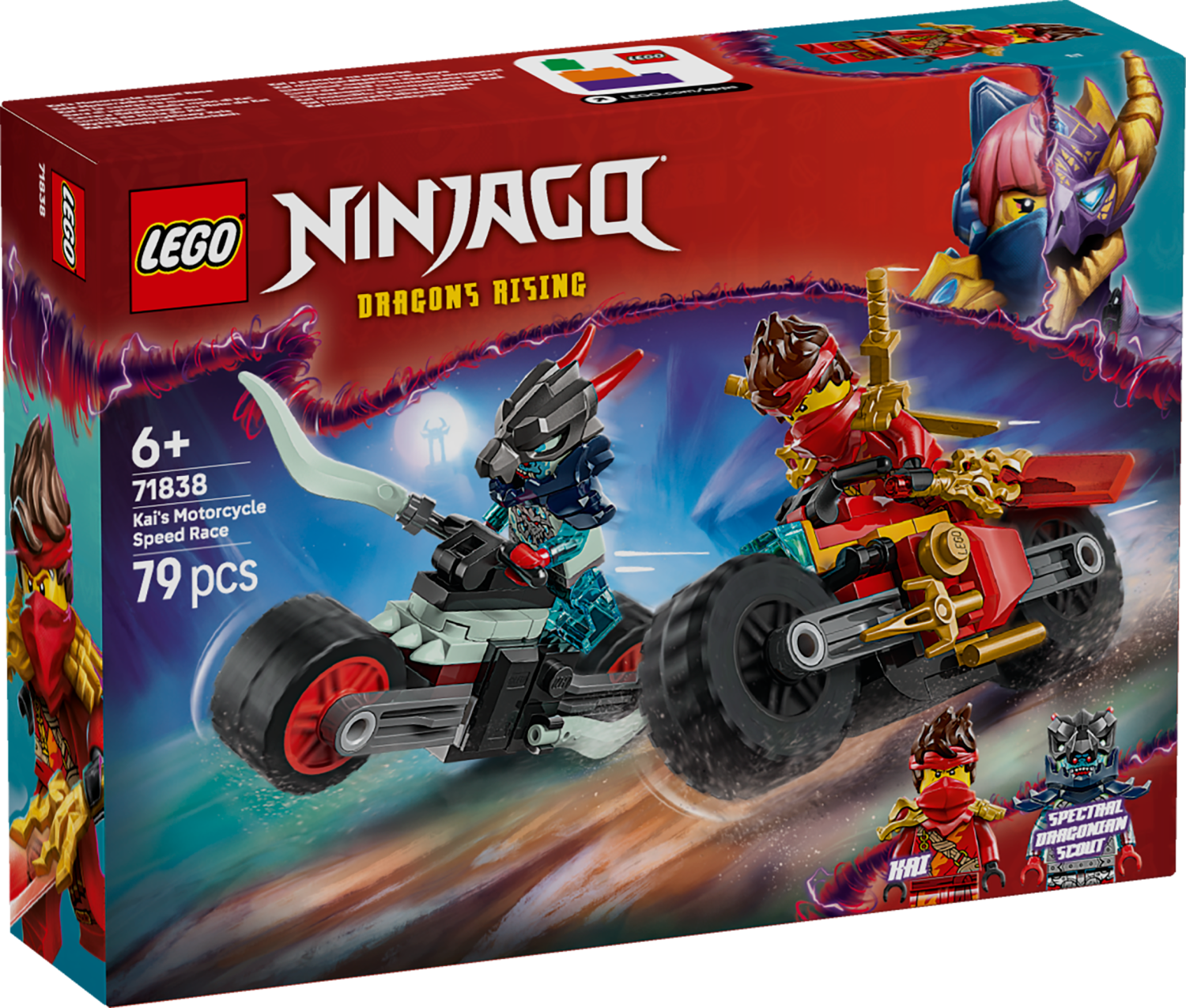 Đồ Chơi Lắp Ráp Bộ Đôi Xe Đua Tốc Độ Của Kai - Lego Ninjago 71838 (79 Mảnh Ghép)