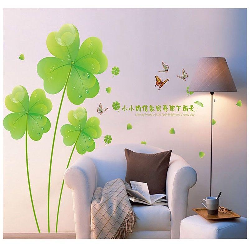 Decal dán tường cỏ bốn lá
