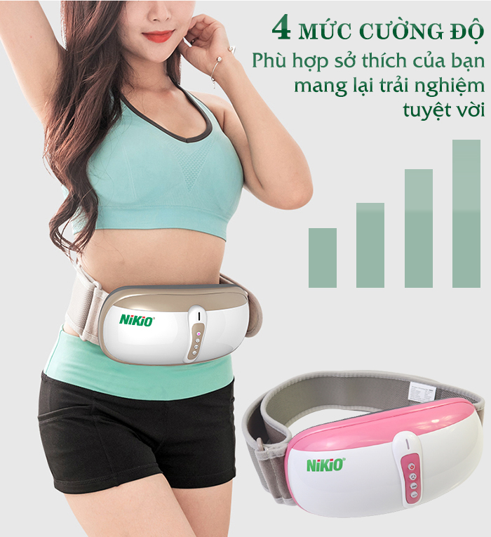 Đai Massage Bụng Nikio NK-169DC - Công Nghệ Rung Lắc Kết Hợp Hồng Ngoại Tân Tiến, Mát Xa Giảm Mỡ Thừa, Làm Săn Chắc Cơ Bụng Nhanh - Pin Sạc Tiện Lợi - Màu vàng
