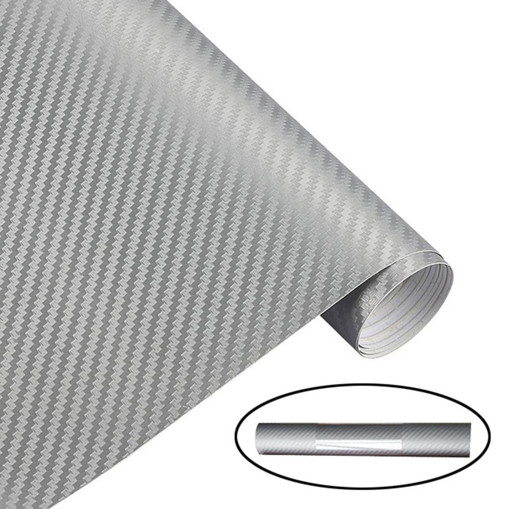 2-3pack 127cm Long 3D Carbon Fiber Changing Stickers Decal for Car Body silvery