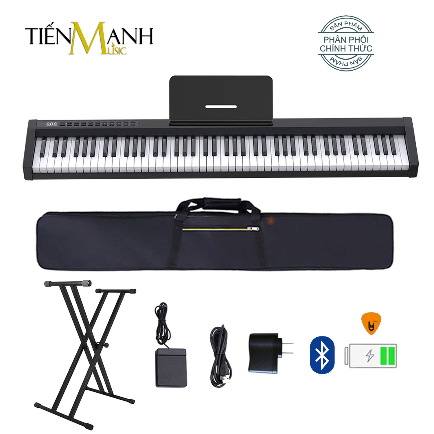 Đàn Piano Điện Konix PH88S - 88 Phím nặng Cảm ứng lực Có Loa, Bluetooth, Pin sạc PH88 Hàng Chính Hãng