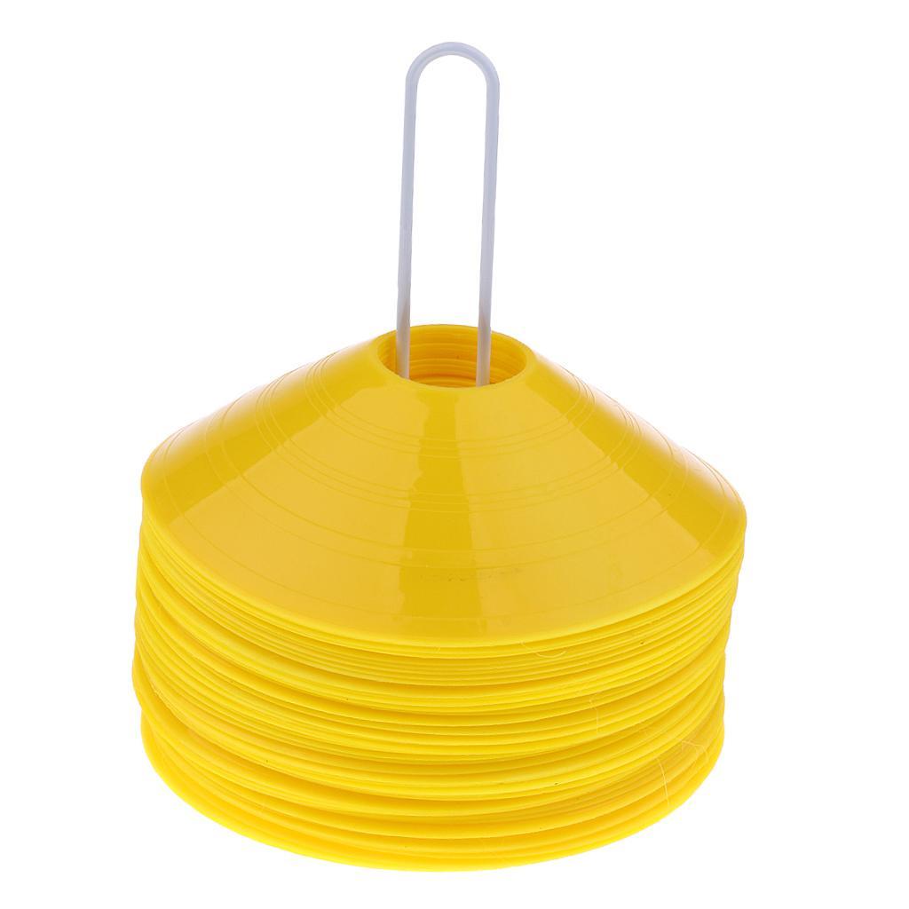 50 × Soccer Disc Cones Field Agility   Team Sport Yellow
