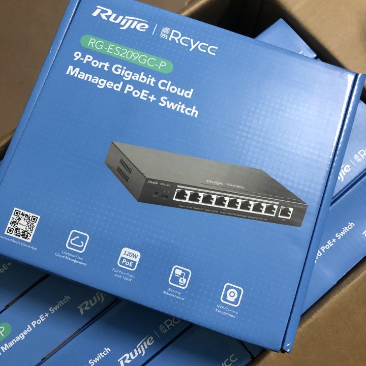 Switch Ruijie RG-ES209GC-P 8-port 10/100/1000 Base-T PoE - Hàng Chính Hãng