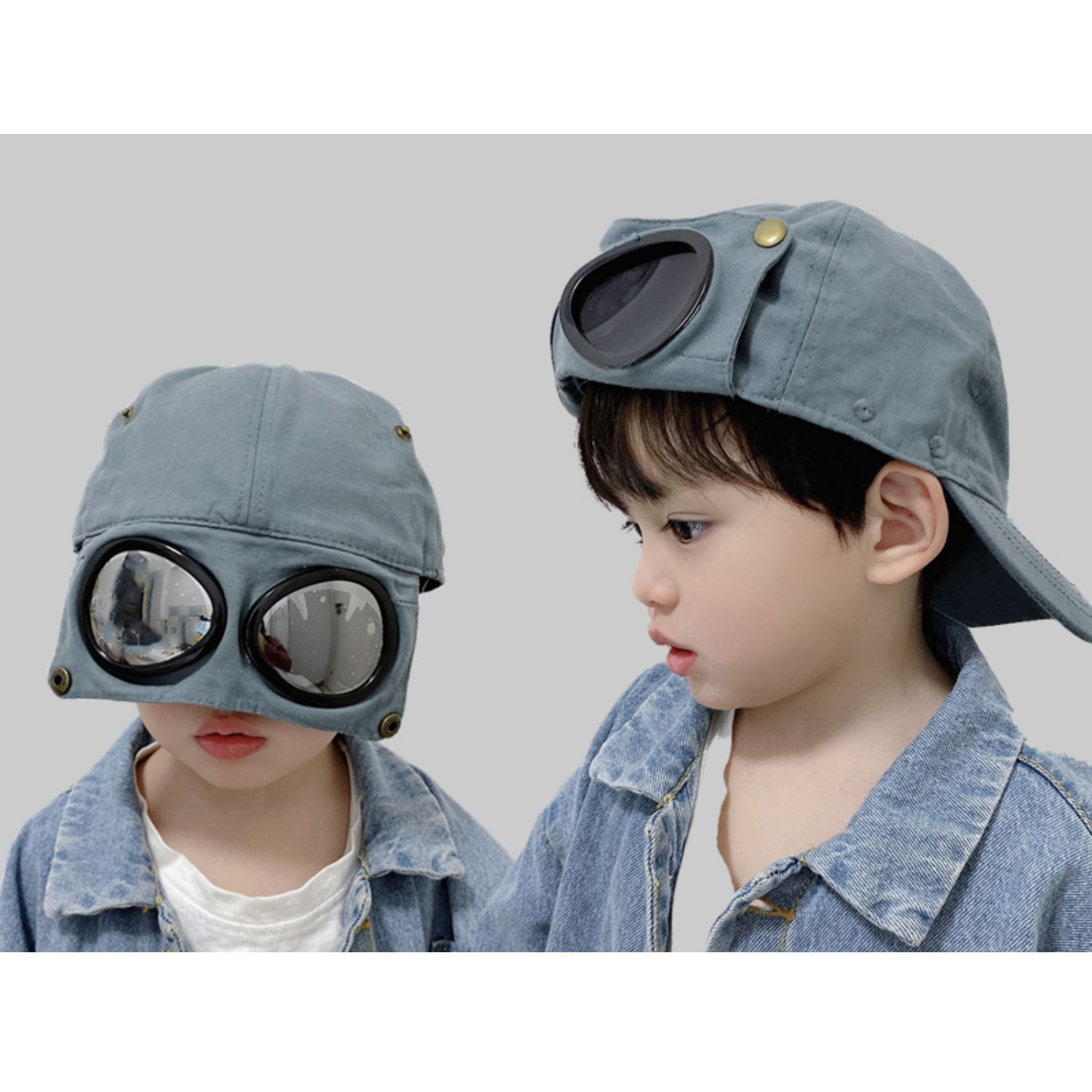 Mũ nón trẻ em có kính - Mũ phi công trẻ em 2 trong 1