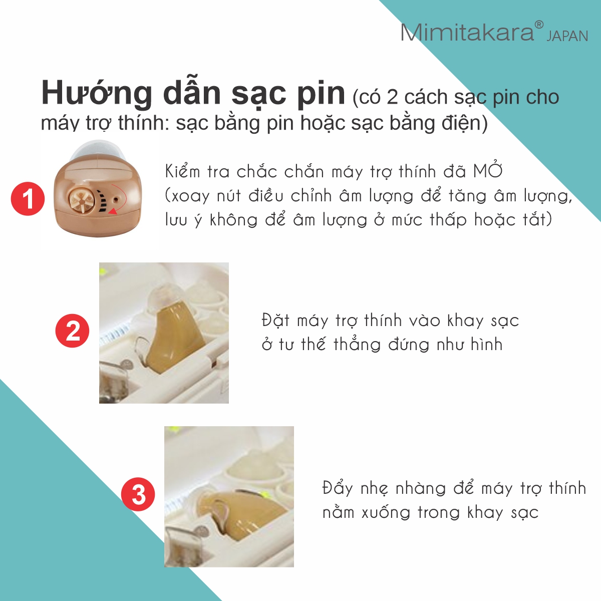 Máy trợ thính gắn ngoài tai. Kiểu siêu nhỏ lỗ tai UP-6SXX Mimitakara (Japan). Cường độ âm thanh hỗ trợ: M.