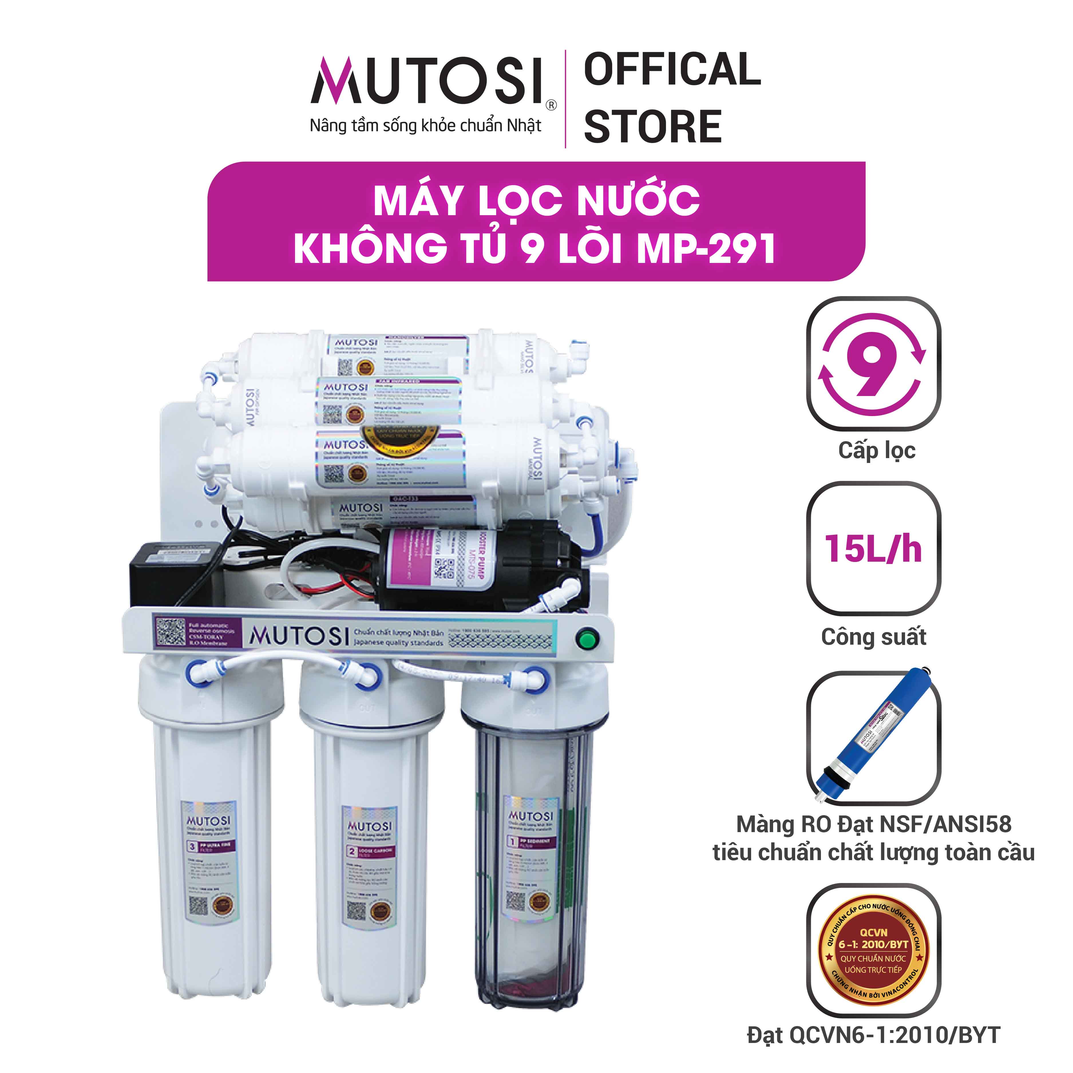 Máy lọc nước không tủ 9 lõi MP-291 - Hàng chính hãng