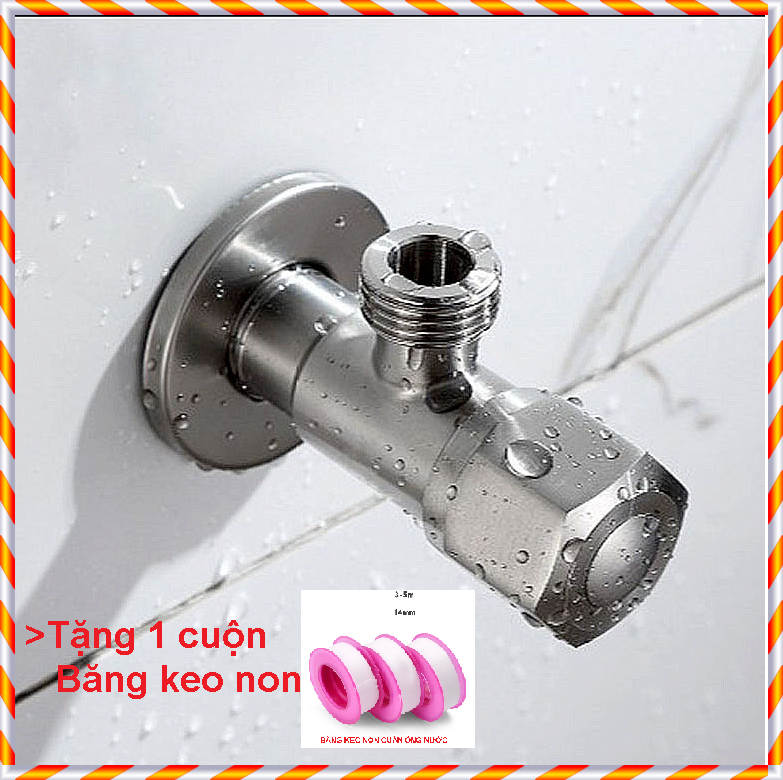 VAN KHÓA NƯỚC T BỒN CẦU VỆ SINH VÒI RỬA CHÉN LAVABO TẶNG 1 CUỘN BĂNG KEO NON