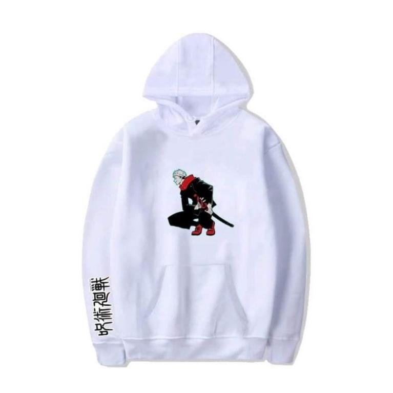 Áo Hoodie Anime Jujutsu Kaisen Gojo Satoru 2 màu đen trắng chất đẹp L1