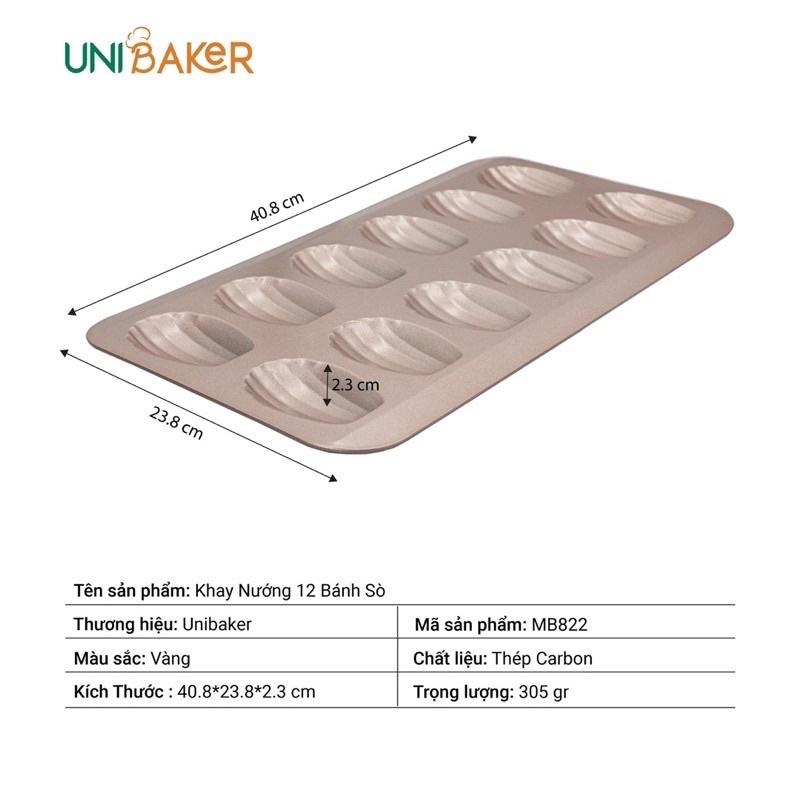 Khuôn nướng bánh hình sò 12 ô hiệu Unibaker