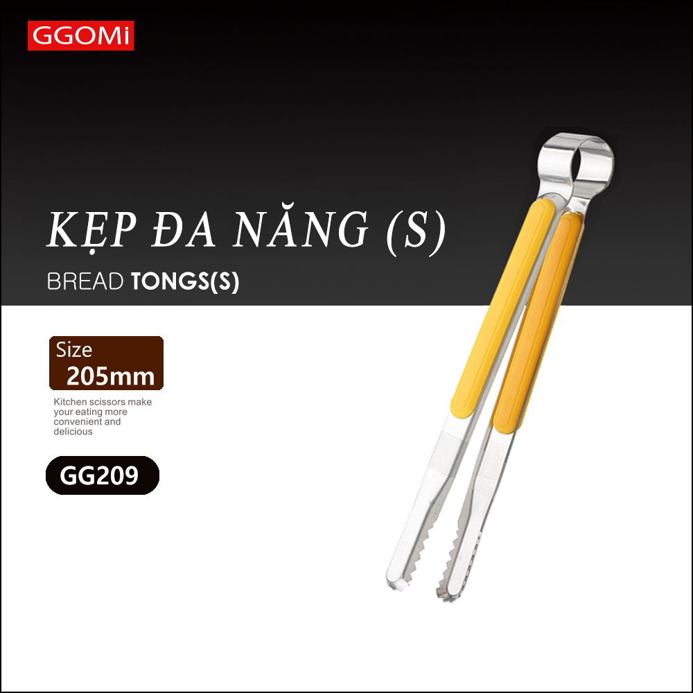 [HÀNG CHÍNH HÃNG]Kẹp gắp thức ăn đa năng màu sắc pastel bằng thép không gỉ an toàn cho sức khỏe mọi cỡ GGOMi Hàn Quốc