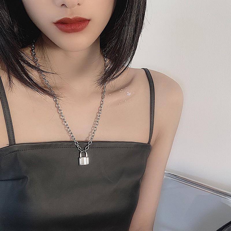 Vòng cổ Hợp Kim Mặt Ổ Khóa Đơn Giản Phong Cách Retro