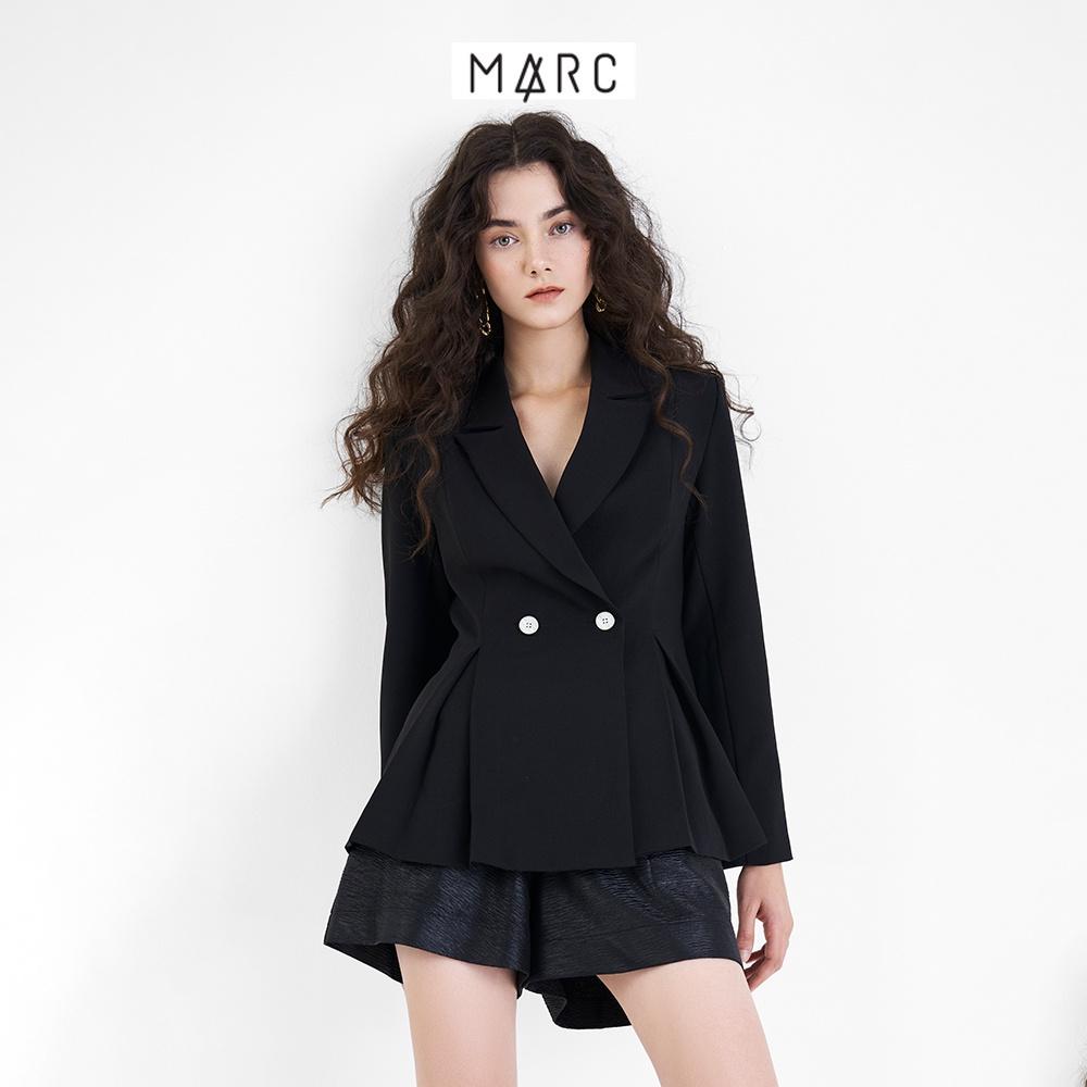 Áo blazer nữ MARC FASHION 2 nút xếp li thân trước FASH101522