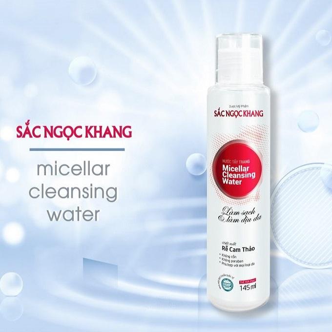 Nước Tẩy Trang Sắc Ngọc Khang 145ml giúp làm sạch bã nhờn, dầu thừa từ tinh chất thiên nhiên