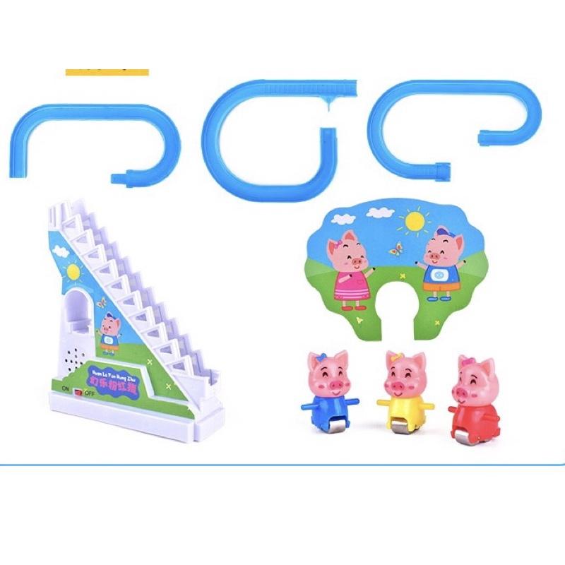 Đồ chơi heo peppa leo cầu thang cho bé trai và bé gái có nhạc, tự động sử dụng pin
