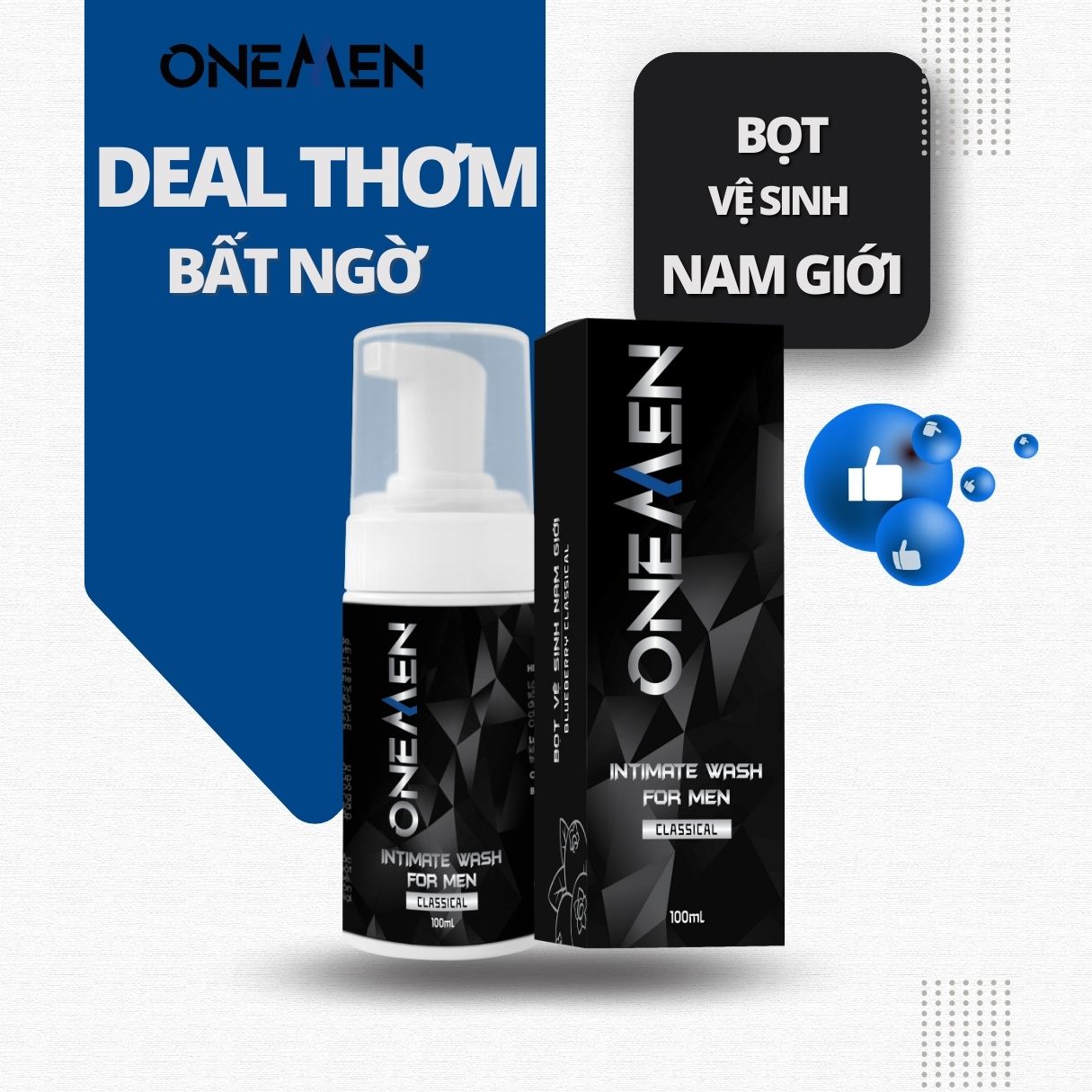 Bọt Vệ Sinh Nam Giới OneMen Dung Dịch Vệ Sinh Nam Tạo Bọt (100ml) Hương Nước Hoa Unisex