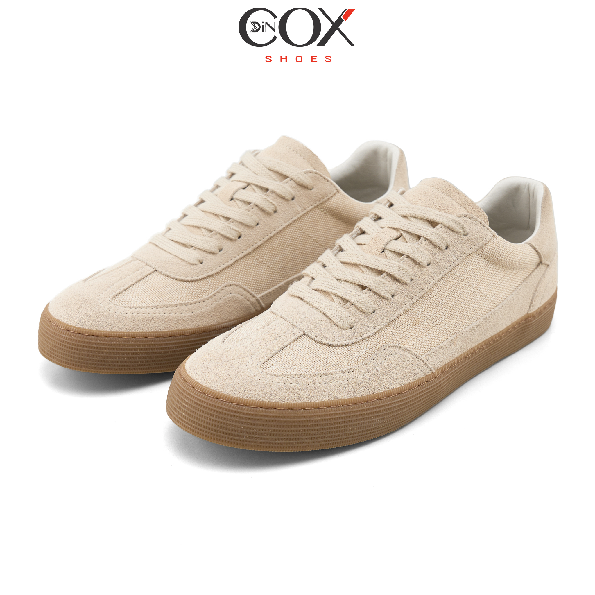 Giày Sneaker Vải Canvas Nam DC35 Beige Dincox Shoes