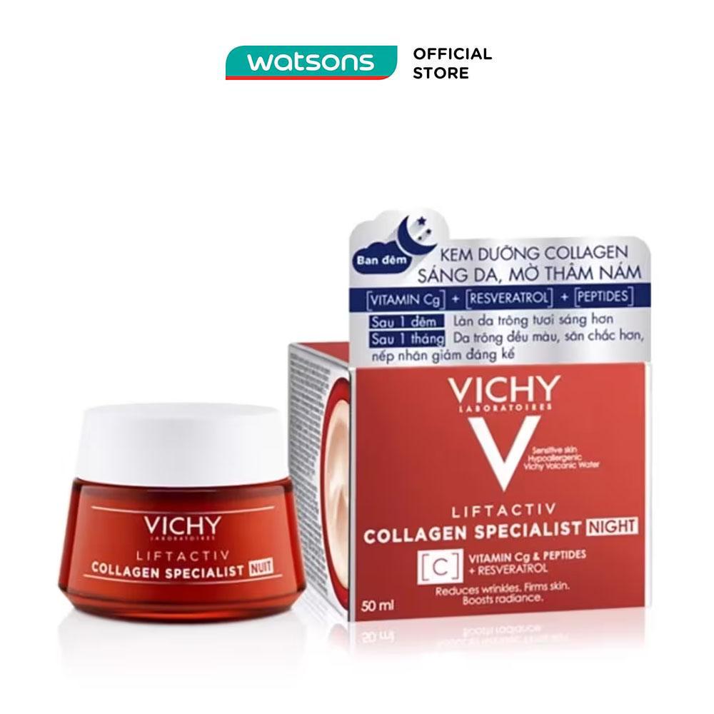 Kem Dưỡng Ban Đêm Vichy Sáng Da, Mờ Thâm Nám Liftactiv Collagen Specialist Night 50ml