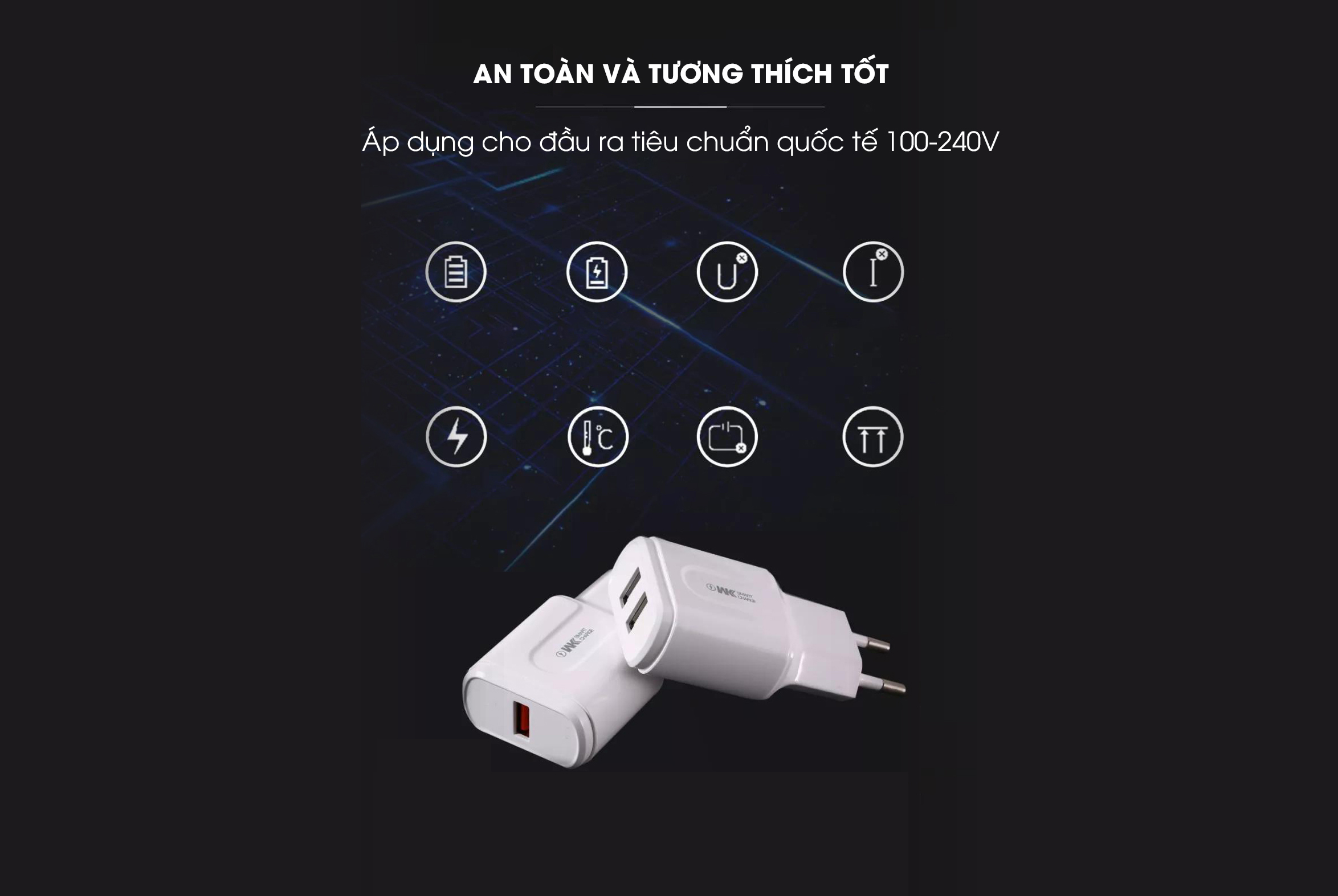 Củ sạc 2 USB có Chíp thông minh Remax WK WP-U67 - Hàng chính hãng