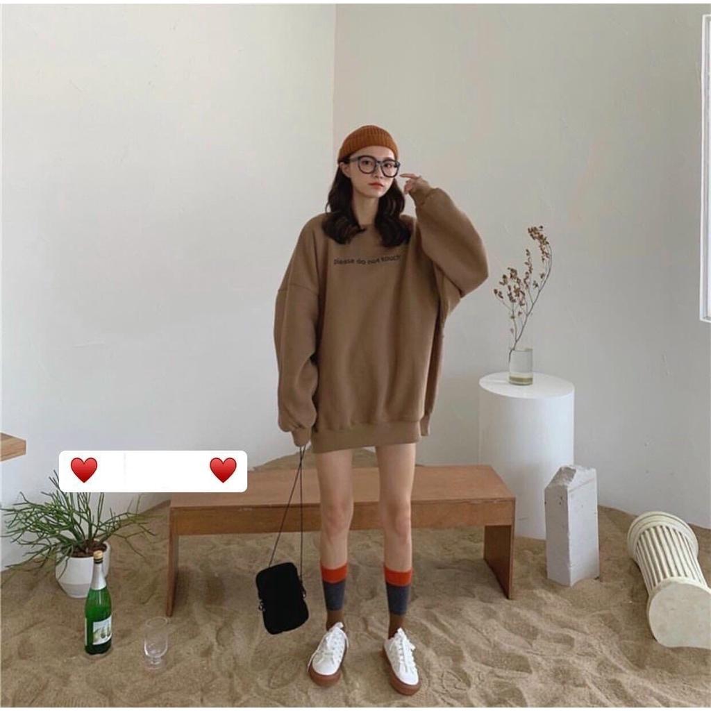 Áo sweater nữ in bé hớt tóc siêu dễ thương thun dày mịn thấm hút tốt phong cách năng động