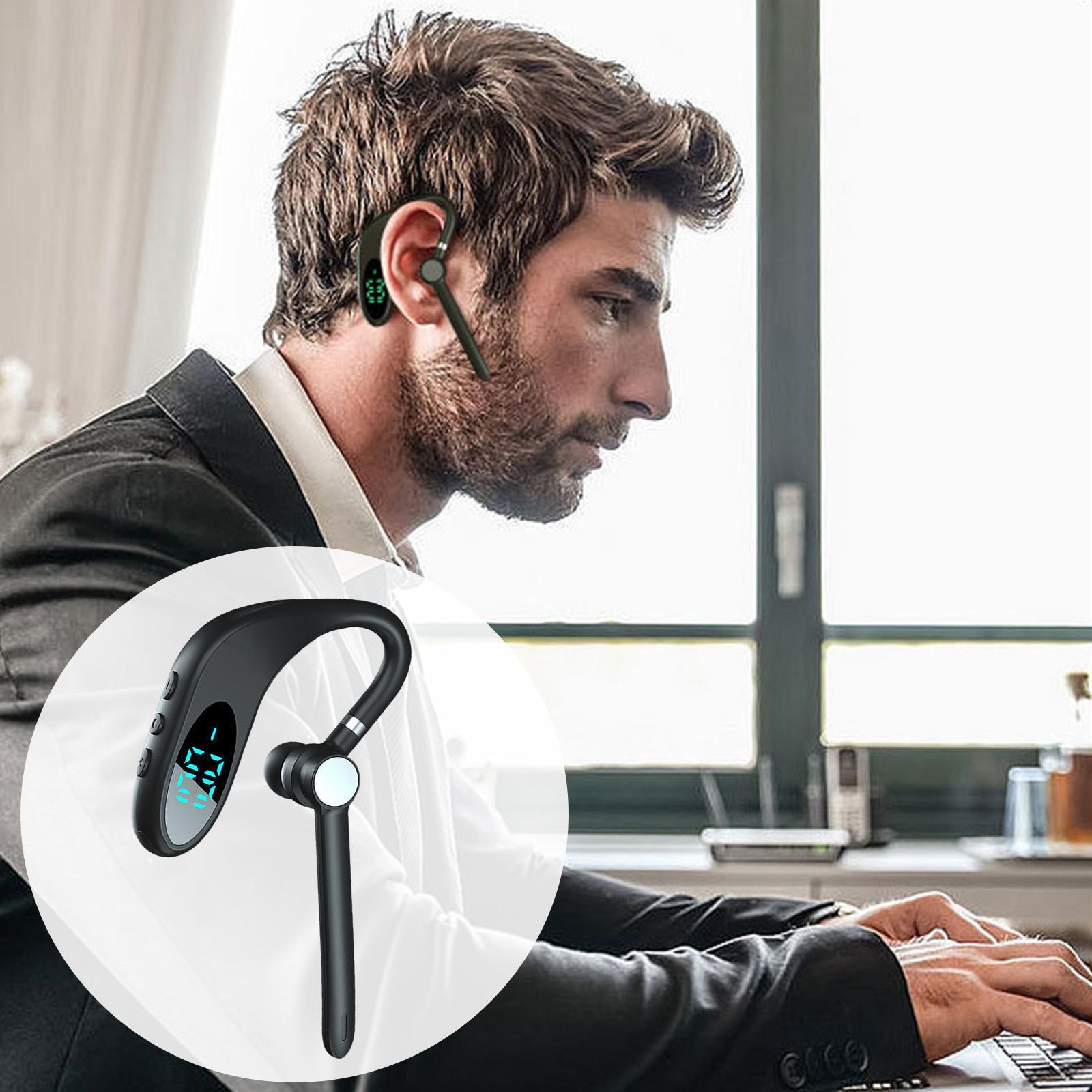 Bluetooth Earpiece Noise Cancelling Hands Free Lightweight Headset for Business Workout