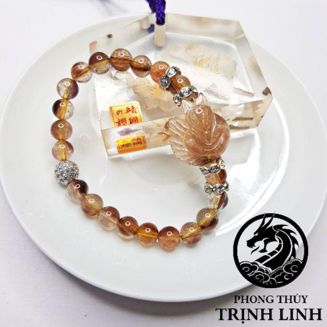 VÒNG TAY HỒ LY NÂU CAM THIẾT KẾ 925