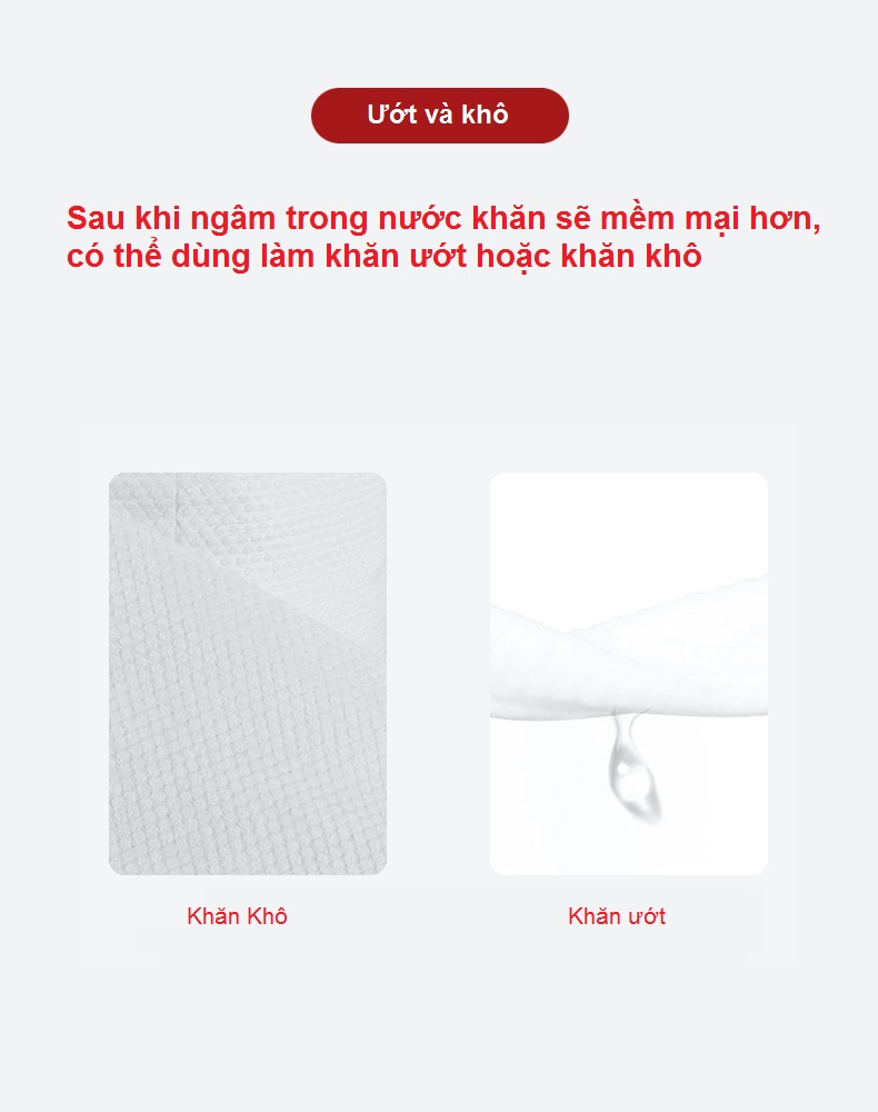 Túi 20 Khăn Giấy Nén Hàn Quốc Cao Cấp Loại Dày 2 Lớp 20*20cm - Hàng Chính Hãng