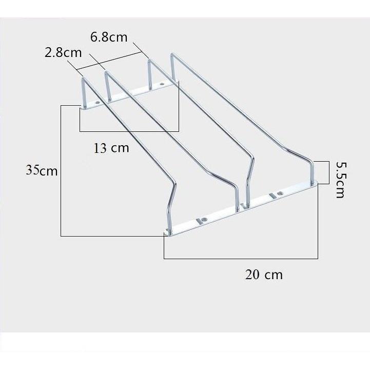 Giá treo ly inox 304 cao cấp 2 hàng - Nội thất lắp ráp Viendong Adv