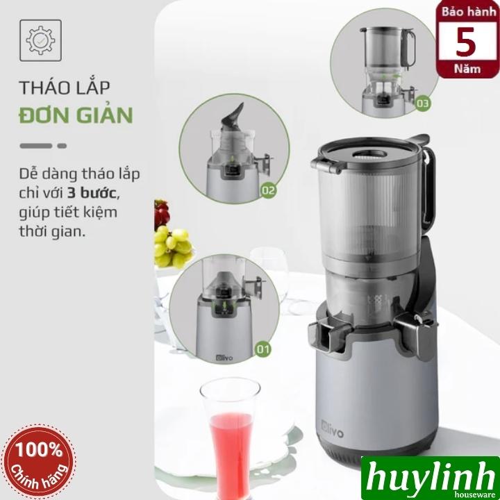 Máy ép chậm Olivo SJ196 - Mẫu mới - 250W - Bảo hành 5 năm - Hàng chính hãng - Họng lớn 13cm