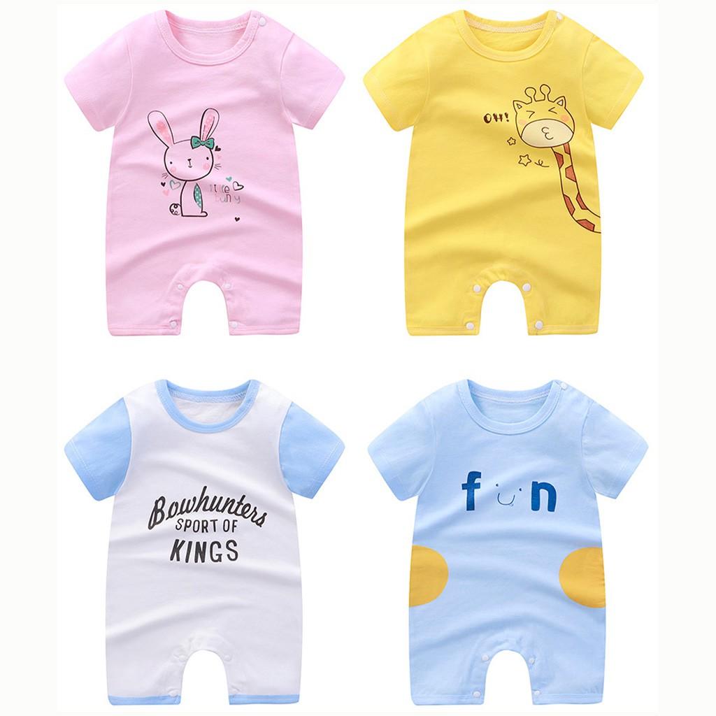 Body đùi cho bé trai gái sơ sinh Mẫu Mới bodysuit cho bé cộc tay mát mịn họa tiết đáng yêu từ 3-12kg - BDC20