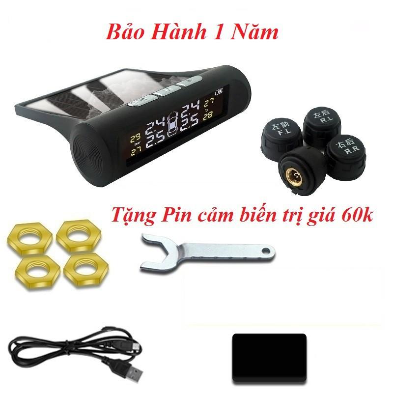 Cảm Biến Áp Suất Lốp TPMS, van ngoài,màn màu, Pin mặt trời